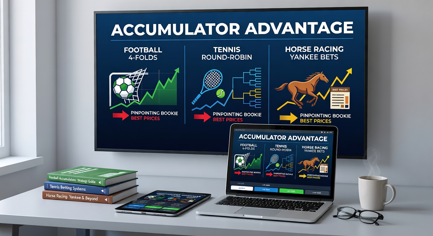 Visual comparison of betting slips showing varying odds for a football 4-fold accumulator across multiple bookmakers, highlighting the price differences that boost potential returns