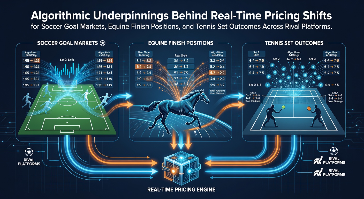 Real-time betting algorithms processing live soccer, horse racing, and tennis data feeds across competing platforms