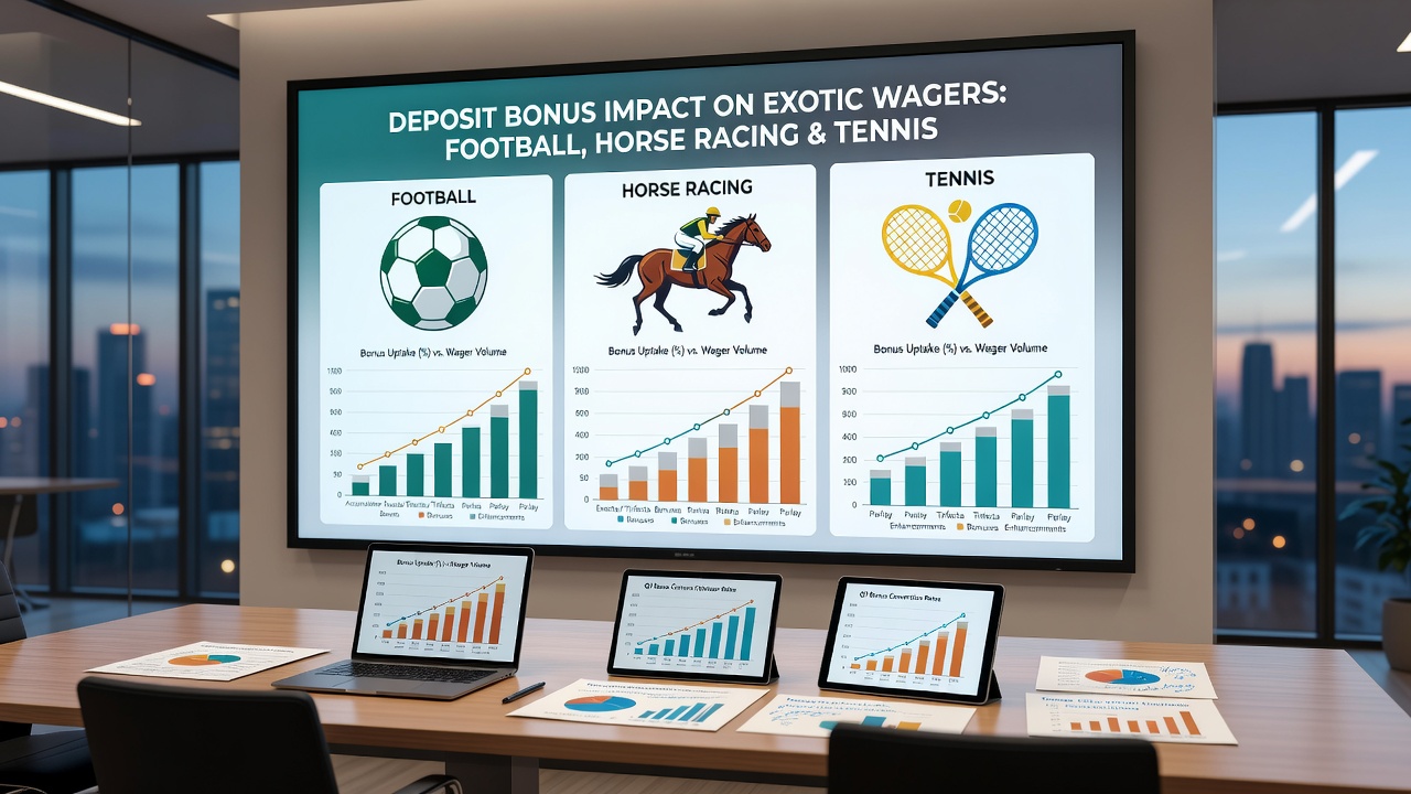 Tennis handicap and over-under exotic bets supported by deposit bonus credits at major bookmakers