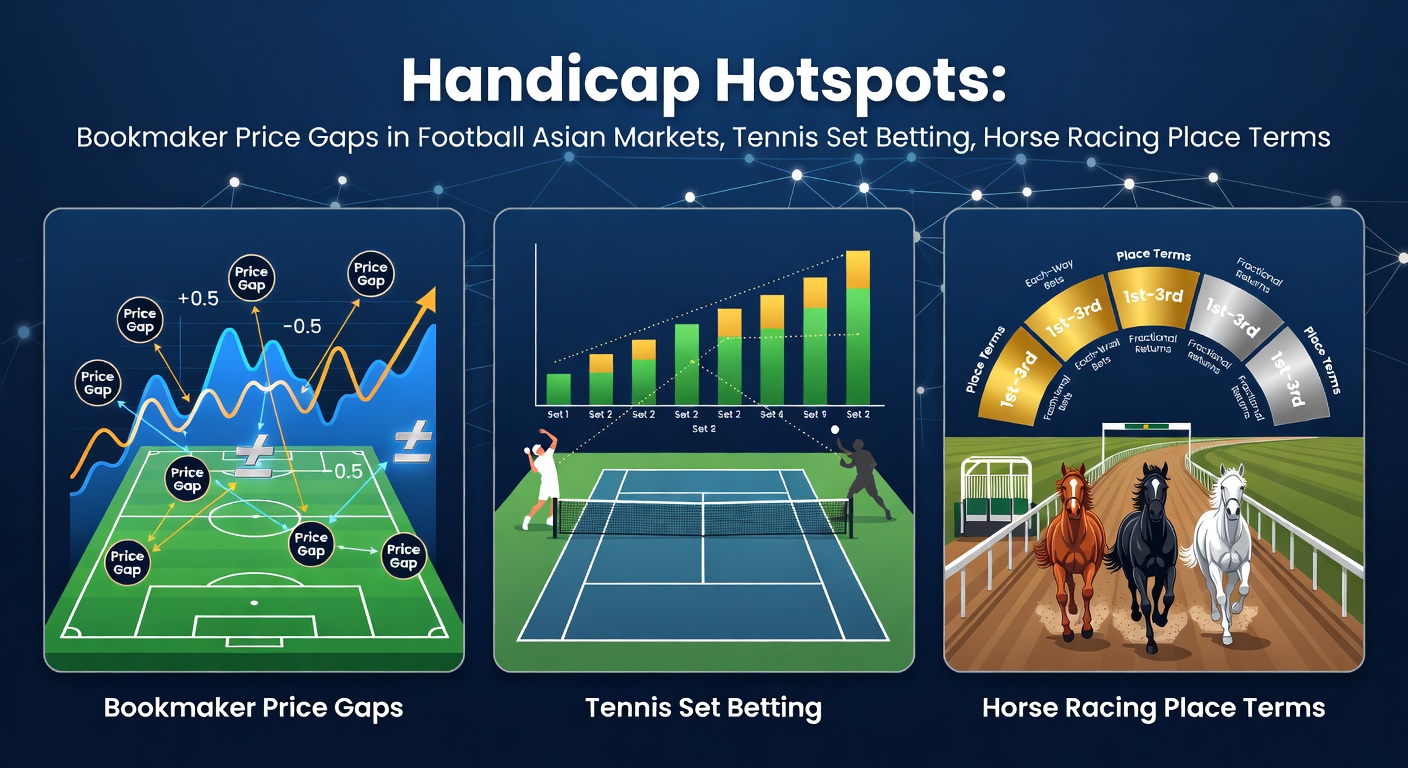 Colorful chart displaying bookmaker odds variations for Asian handicap football bets, highlighting price gaps across major bookies