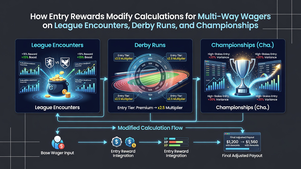 Calculations for multi-way wagers in tennis championships and horse racing derbies