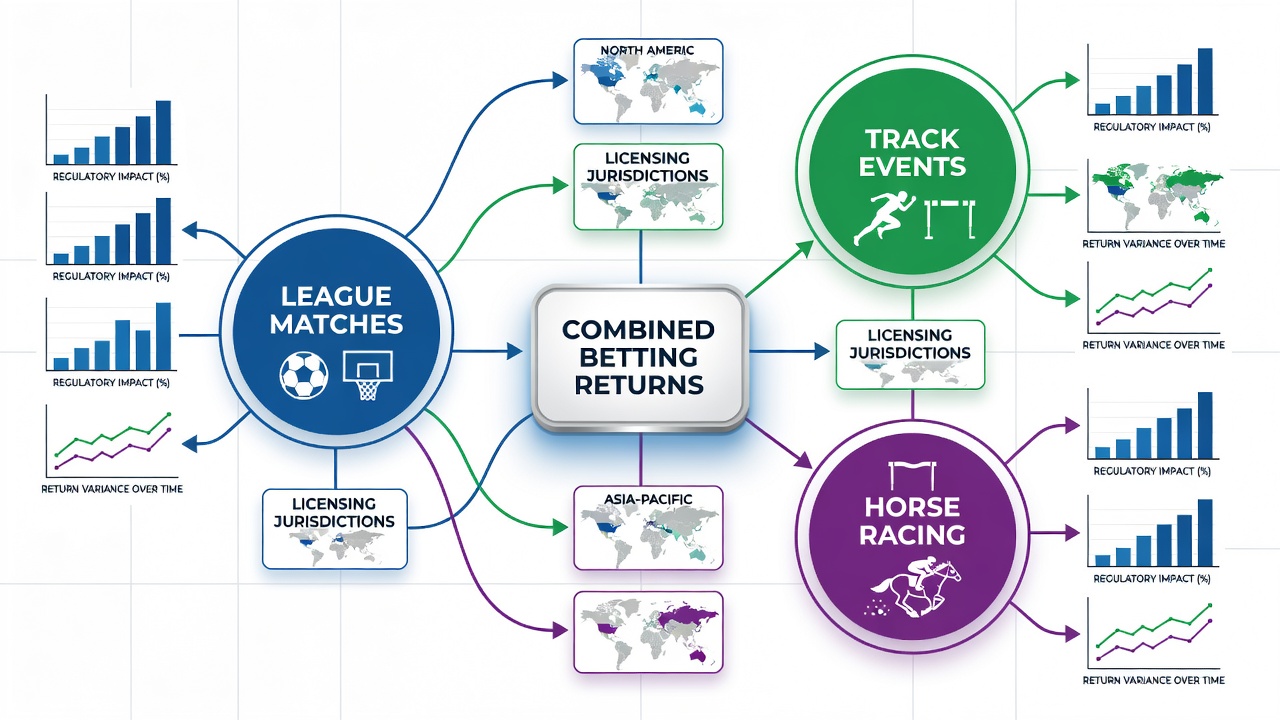 Comparison chart illustrating payout differences for accumulators across licensed operators in Europe, North America, and Australia