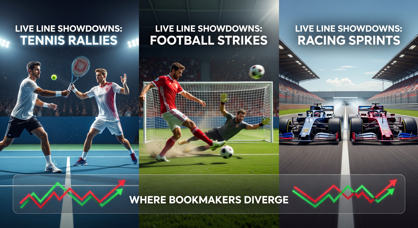 Split-screen comparison of bookmaker odds during a football penalty strike, showing divergent live lines for goal scorer and match outcome