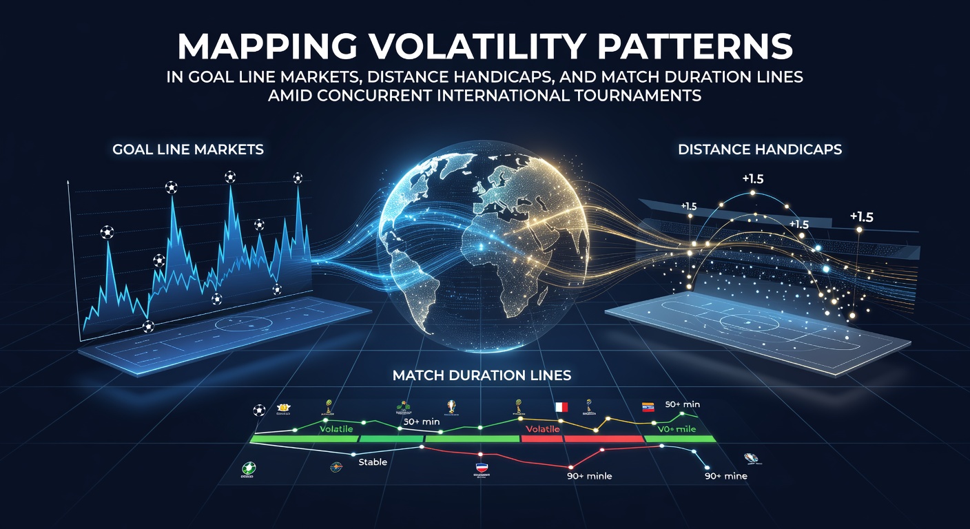 Chart showing volatility trends in goal line and handicap betting markets during overlapping tournaments