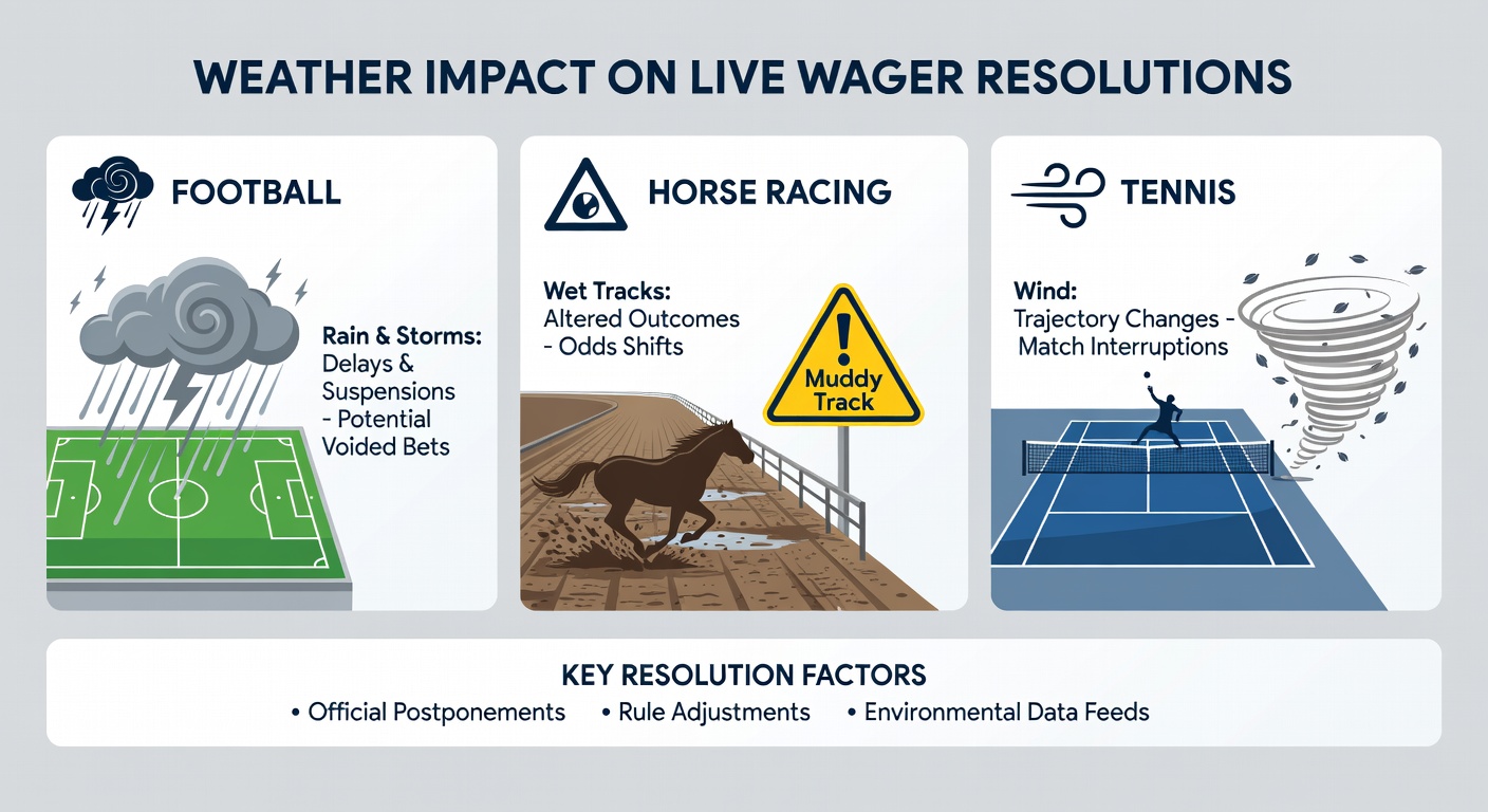 Tennis court conditions and live betting adjustments under changing weather